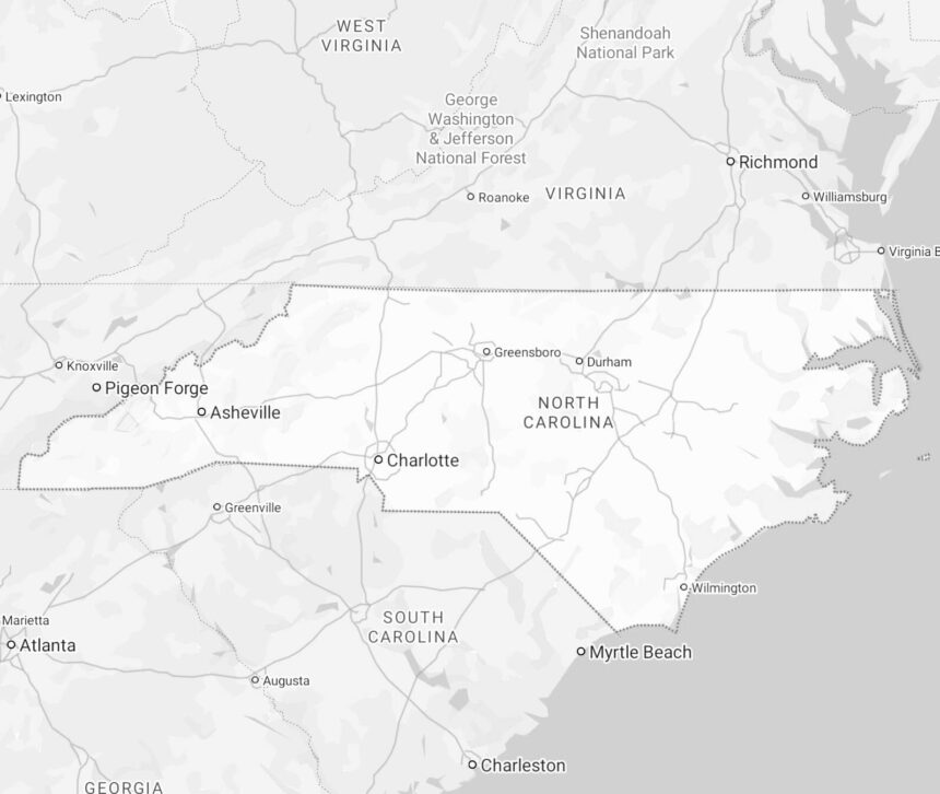 north carolina state map