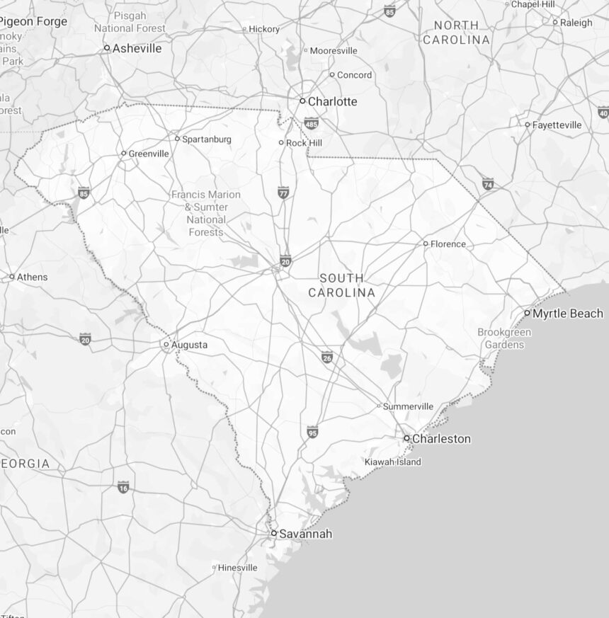south carolina state map